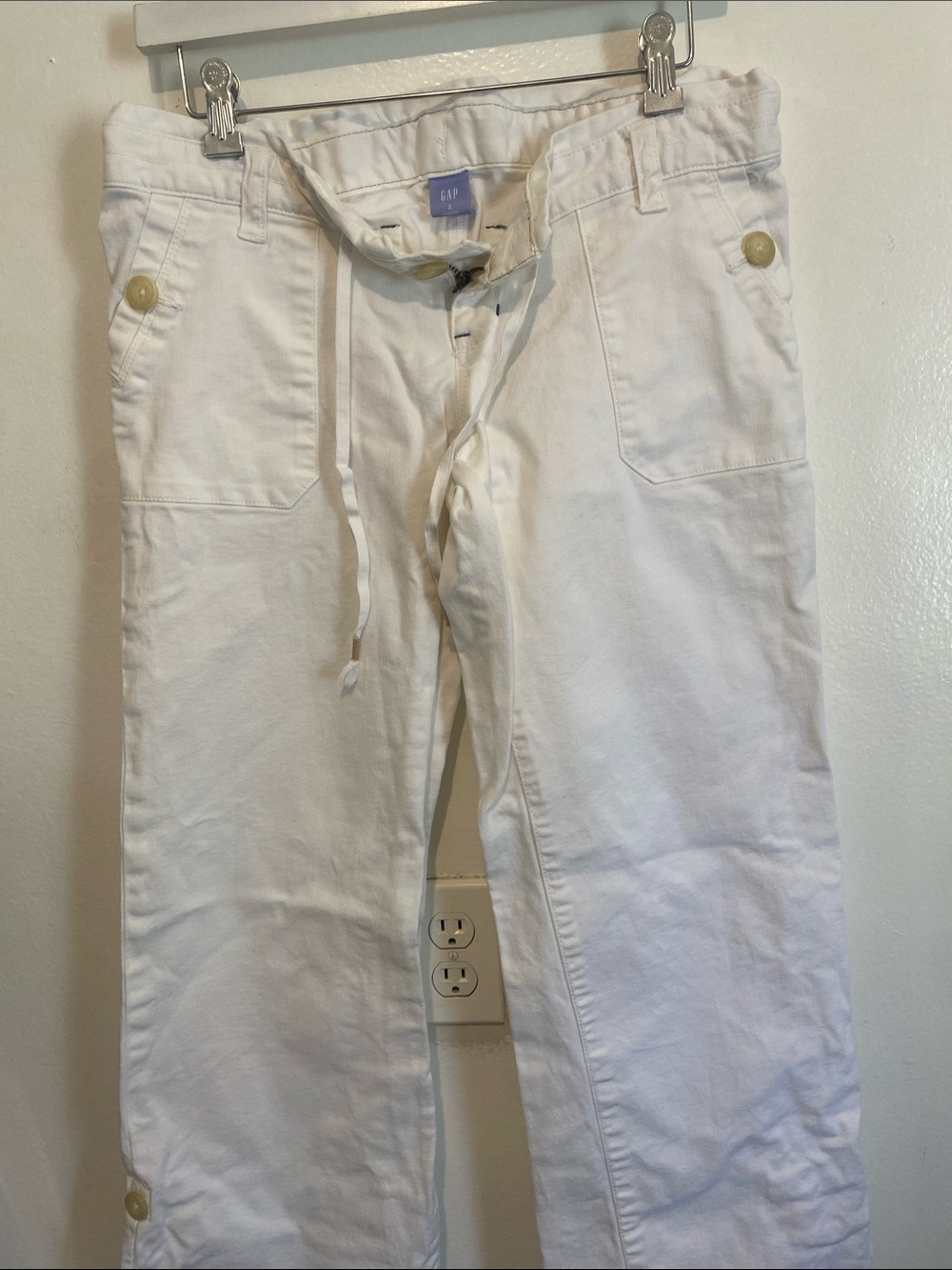 GAP Off-White Drawstring Cargo Trousers
